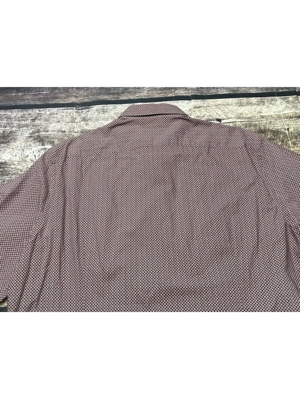 Saks Fifth Avenue Dress Shirt Mens Large Polka Dot Cotton Red